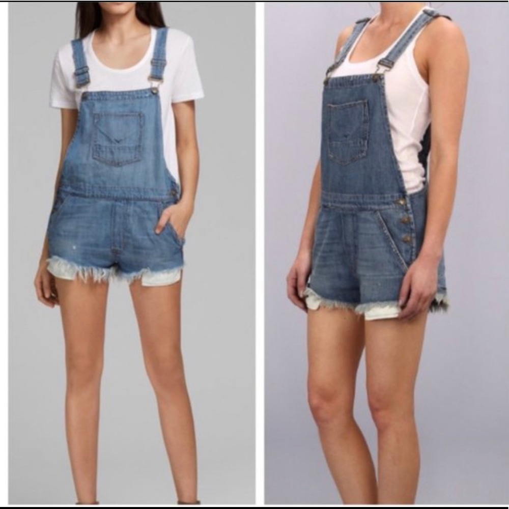 Hudson Jeans Florence Shortalls Overalls Sz XL country cowgirl southwest